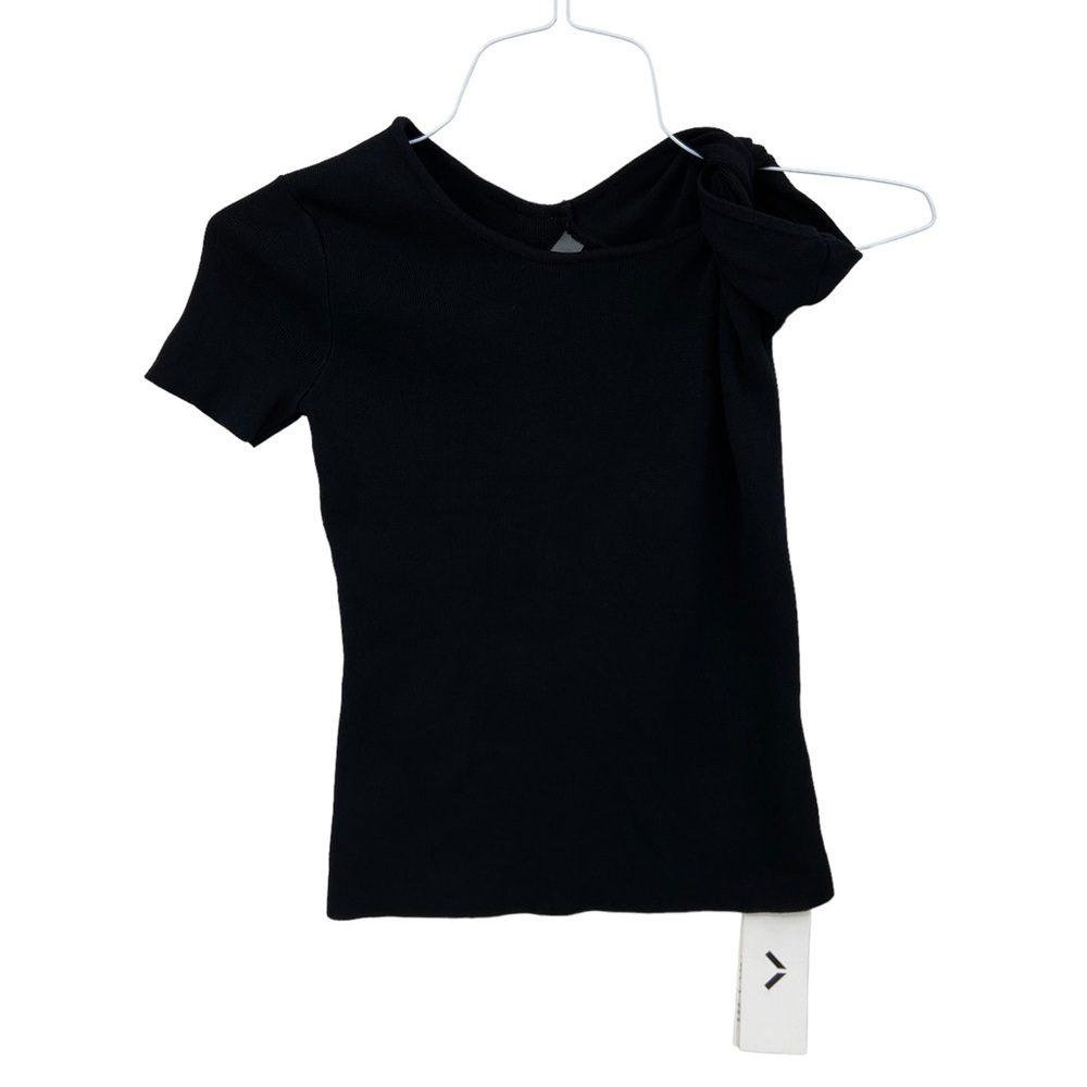 New RUVE Sweater Short Sleeve Knotted Sleeve Black